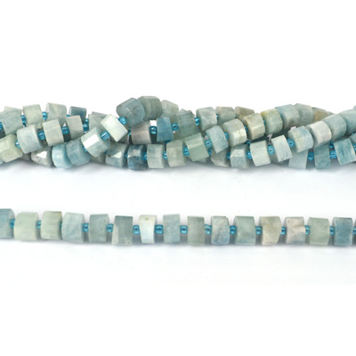 Aquamarine Fac.Wheel 9x6mm str 50 beads