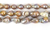 Fresh Water Pearl  Baroque Pink/Mauve app 20x15mm str 18 pearls-beads incl pearls-Beadthemup