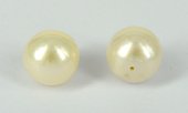 Fresh Water Pearl White almost Round Hole 0.7 13-14mm each-beads incl pearls-Beadthemup