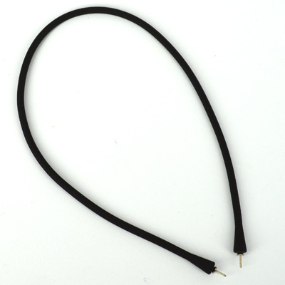 Silica Rubber Necklace with Rhodium plate Brass Pin 40cm