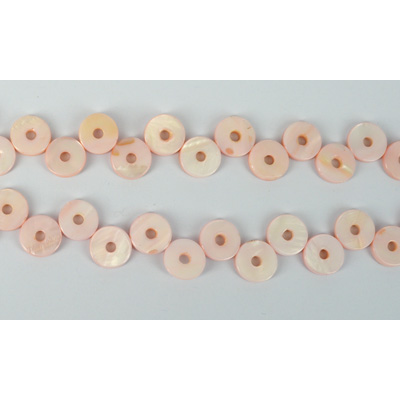 Mother of Pearl Pink 13mm Donut Top Drill str 38 Beads