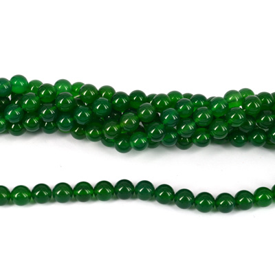 Agate dyed Green Pol.Round 10mm str 38 beads