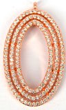 Rose Gold plate brass CZ Pendant circles 35x20mm incl ring Each-findings-Beadthemup