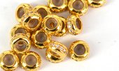 Gold plate brass CZ Stopper rondel bead 5x3mm Each-findings-Beadthemup