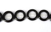Black Agate drilled 18mm ring each bead-beads incl pearls-Beadthemup