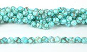 Agate Dyed Aqua Fac.Round 10mm str 38 beads-beads incl pearls-Beadthemup