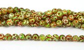 Agate Dyed Olive Green Fac.Round 10mm str 38 beads-beads incl pearls-Beadthemup