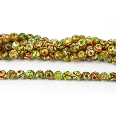 Agate Dyed Olive Green Fac.Round 10mm str 38 beads