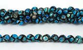 Agate Dyed Blue Fac.Round 10mm str 38 beads-beads incl pearls-Beadthemup