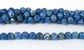 Agate Dyed Blue Fac.Round 12mm str 33 beads-beads incl pearls-Beadthemup