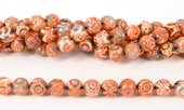Agate Dyed Apricot Fac.Round 12mm str 33 beads-beads incl pearls-Beadthemup