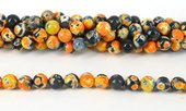 Agate Dyed Orange Fac.Round 10mm str 38 beads-beads incl pearls-Beadthemup