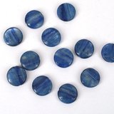 Kyanite blue flat round 16mm EACH BEAD-beads incl pearls-Beadthemup