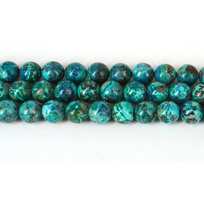 Chrysocolla 5A Pol.Round 10mm str 41 beads