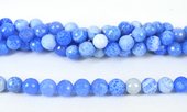 Agate Fire Dyed Blue Fac.Round 12mm str 33 beads-beads incl pearls-Beadthemup
