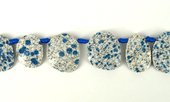 K2 Blue Jasper (Azurite in Granite) Pol.Top drill free form drop app 33+mm EACH-beads incl pearls-Beadthemup