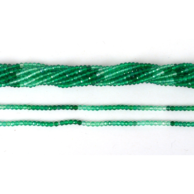 Green Onyx Shaded Fac.Round 3mm Strand 110 beads