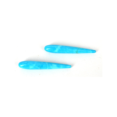 Turquoise Dyed briolette 10x60mm PAIR