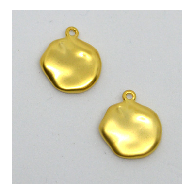 Gold plate Brass Pendant 11x12.4mm 2 pack