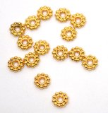 24K Gold plate Brass Gold Filled Daisy 7mm 10 pack-findings-Beadthemup