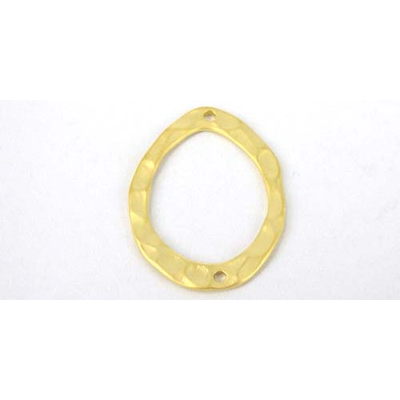 Gold plate Connecter Oval Flat 25x32mm 2 pack