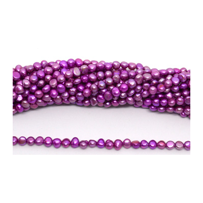 Fresh Water Pearl potato side drill 6x5.5mm Purple strand 72 beads