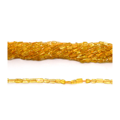 Citrine Polished Rectangle 6x3mm strand 55 beads