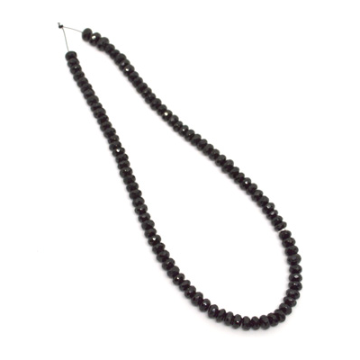 Black Spinel Faceted Rondel 6x3mm strand 76 beads