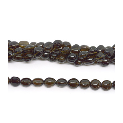 Smokey Quartz Polished nuggetl 15x15mm strand 26 beads