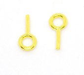 Vermeil pearl pin 1.2mm thick x6mm long post and ring 2 pack-findings-Beadthemup