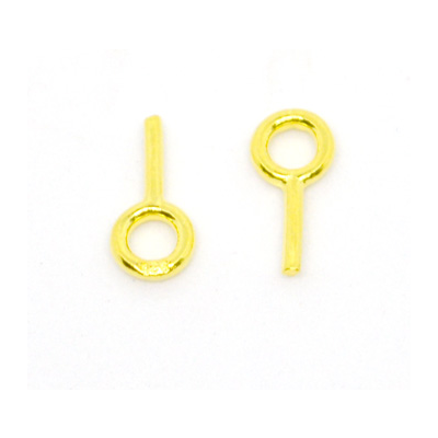 Vermeil pearl pin 1.2mm thick x6mm long post and ring 2 pack