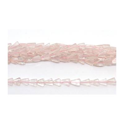 Rose quartz Pol.Flat Triangle 8mm strand 46 beads