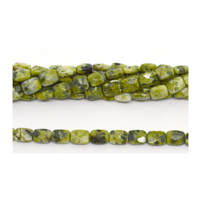 Green Jasper Fac.Flat Rectangle 9x6mm strand 43 beads