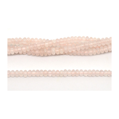Rose quartz Pol.Rondel 6x3mm strand 110 beads