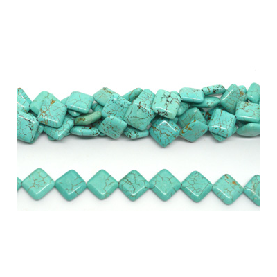 Howlite Diamond 16x16mm strand 20 beads