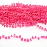 Pink Dyed Jade Faceted Briolette 8x5mm strand 28 beads-beads incl pearls-Beadthemup