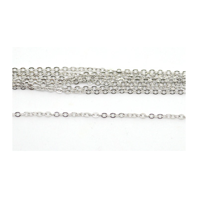 White gold plate Brass Chain cable 2x1.5mm per Meter 