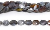 Botswana Agate Faceted flat oval 20x15mm strand 20 beads-beads incl pearls-Beadthemup