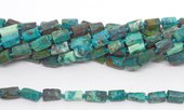 Chrysocolla Rough Faceted tube 12x6mm strand 33 beads -beads incl pearls-Beadthemup