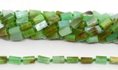 Chrysophase Rough Faceted tube 12x6mm strand 33 beads -beads incl pearls-Beadthemup