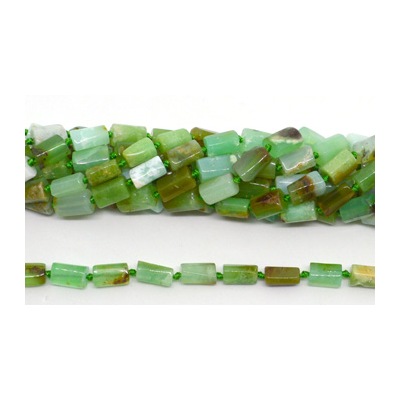 Chrysophase Rough Faceted tube 12x6mm strand 33 beads 