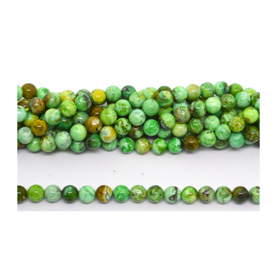 Green Variscite Polished Round 8mm strand 48 beads