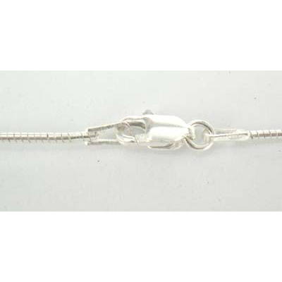 Sterling Silver Necklace 40cm 1mm Omega Chain