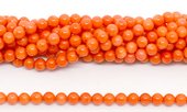 Coral Apricot/Orange Polished round 6mm Strand 68 beads-beads incl pearls-Beadthemup