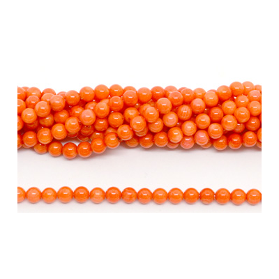 Coral Apricot/Orange Polished round 6mm Strand 68 beads