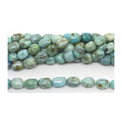 Blue Opal African Polished nugget 8x12mm strand 33 beads