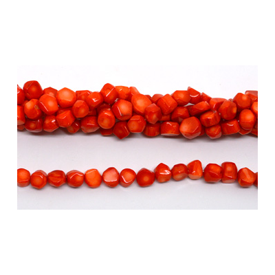 Orange Coral Nugget app 10mm strand 44 beads