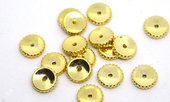 24k Gold plate Brass Rondel bead 9x2mm 5 pack-findings-Beadthemup