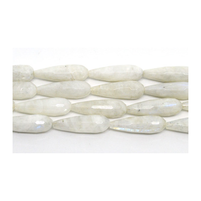 Moonstone Faceted Teardrop 10x30mm strand 13 beads