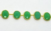 Vermeil Bezel set Chrysophase side drill 16x11mm EACH BEAD-beads incl pearls-Beadthemup